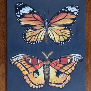 Handmade Butterfly and Moth Painting